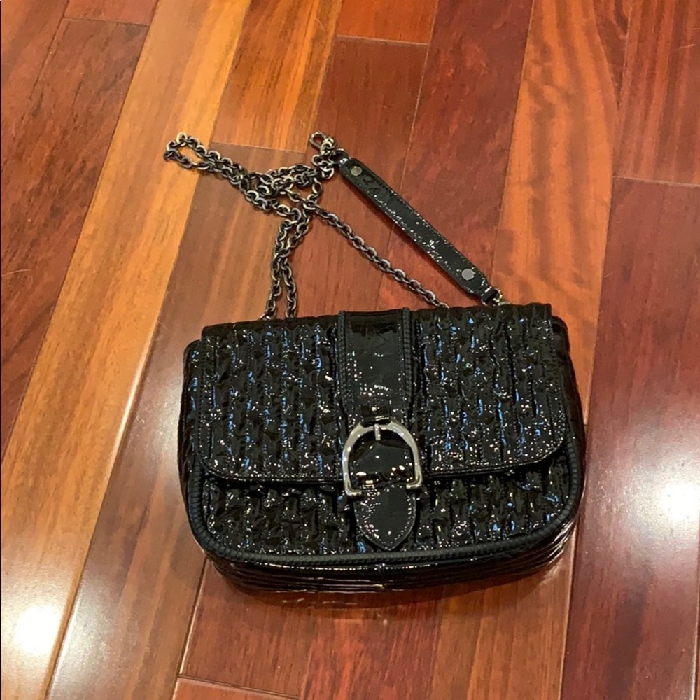 Long champ Amazone bag - black patent leather